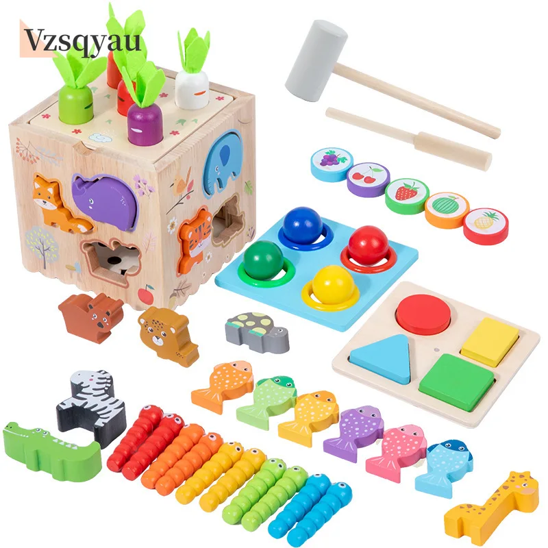 

Wooden Magic Tissue Box Educational Learning Sensory Toys Finger Exercising Busy Board Game Newbaby‘s Gift Baby Montessori Toys
