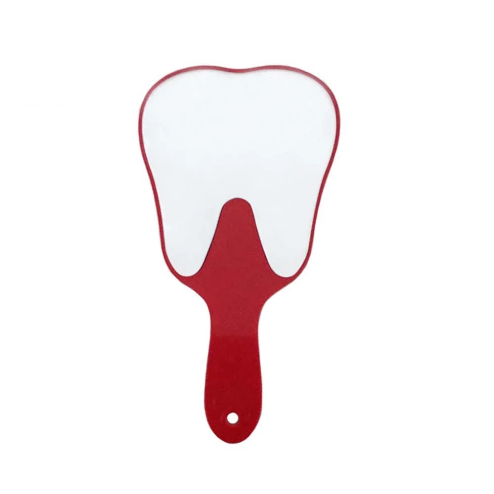 PVC Unzerbrechlicher Handspiegel mit Griff Zahnform Spiegel Dental Mund Prüfung Make-up Spiegel Zahnmedizin Zubehör Geschenk