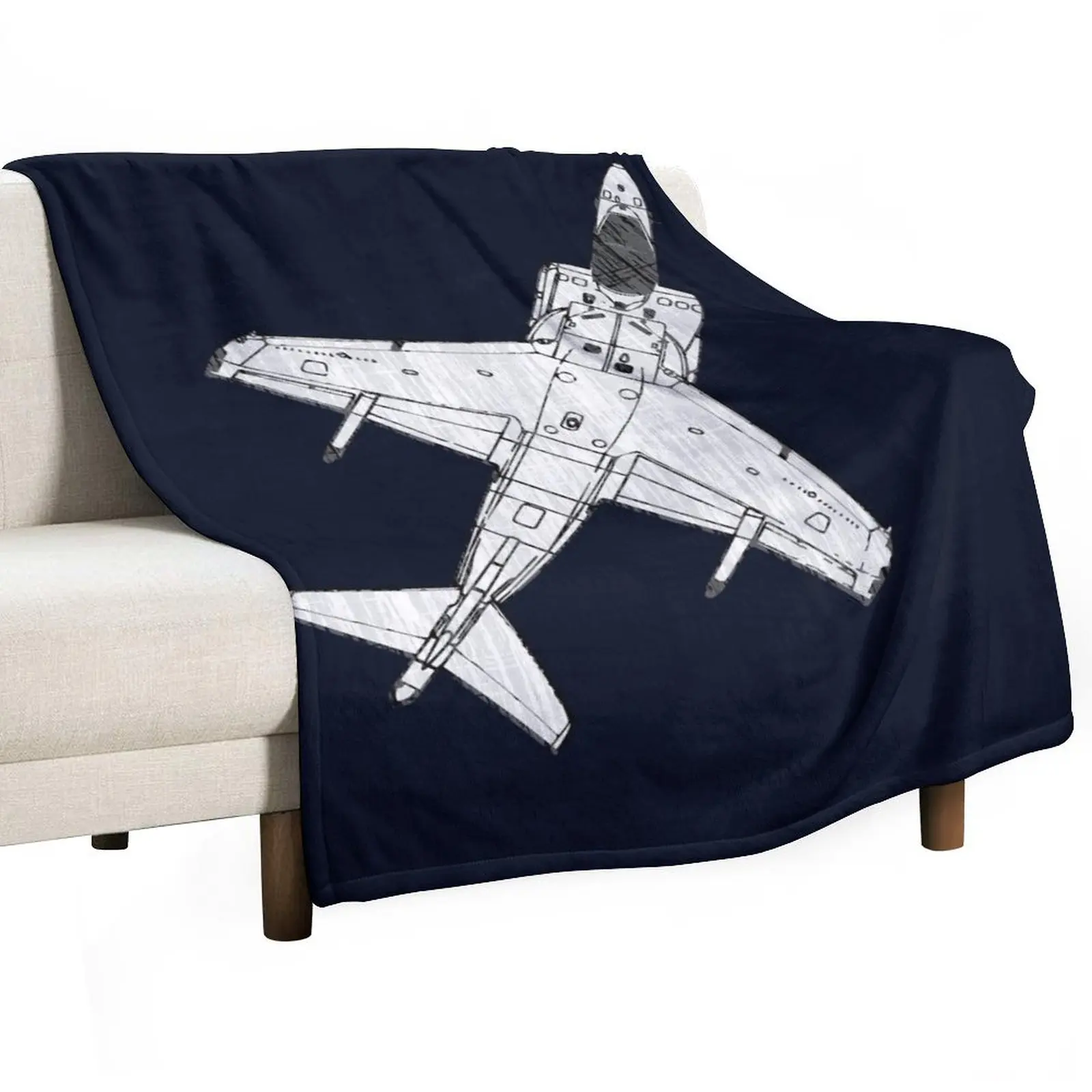 AVB 8 Harrier Fighter Plane Throw Blanket Decorative Sofas Furrys Tourist Blankets