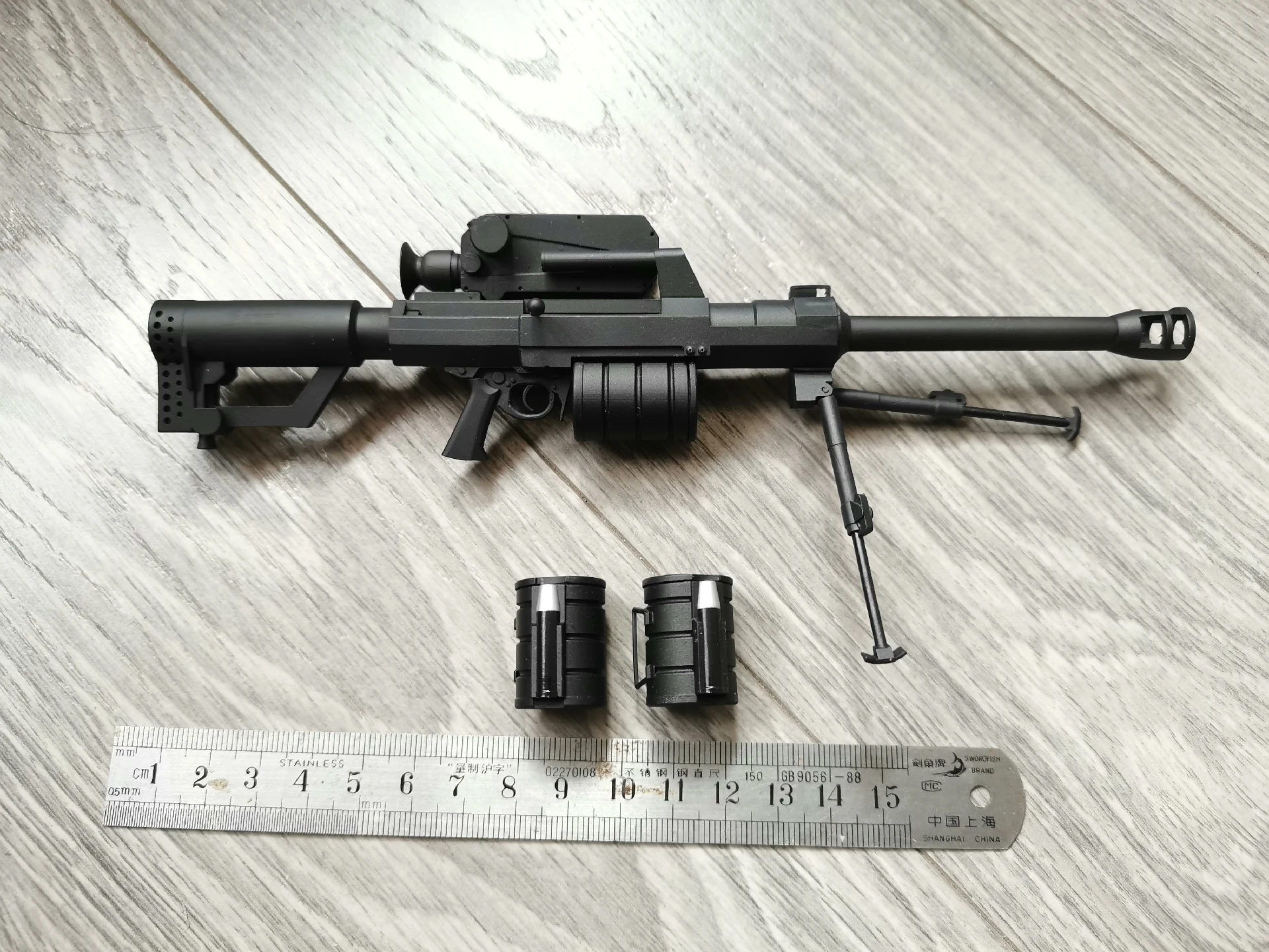 3D Printed 1/6 Chinese Army QLU-11 Sniper Grenade Launcher Model for 12