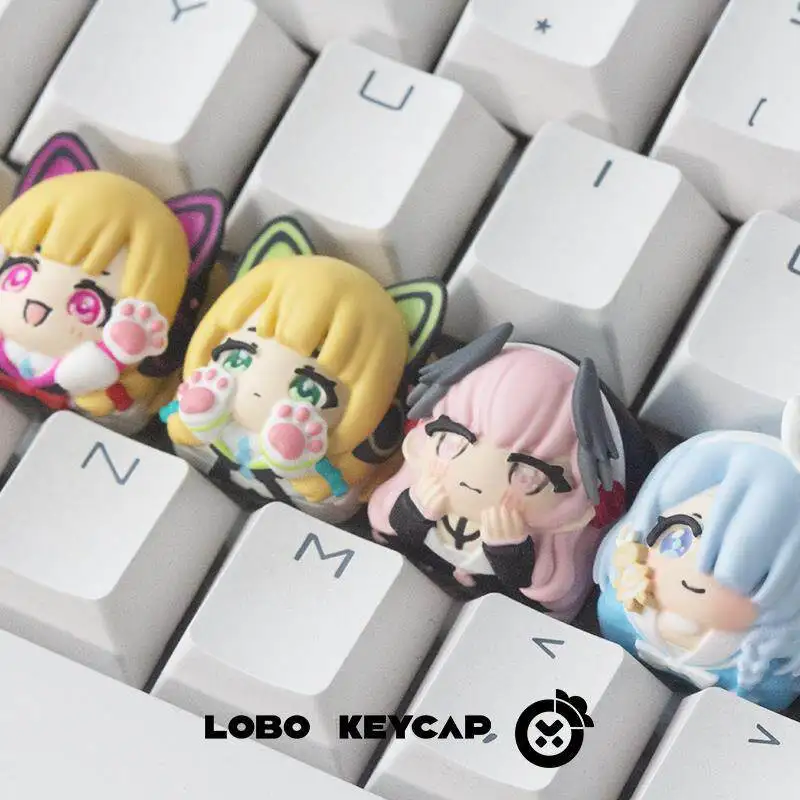 

Lobo Blue Archive Theme Custom Resin Art Keycap Cute Anime Character Keycap Compatible With Mechanical Keyboard Game Enthusiasts