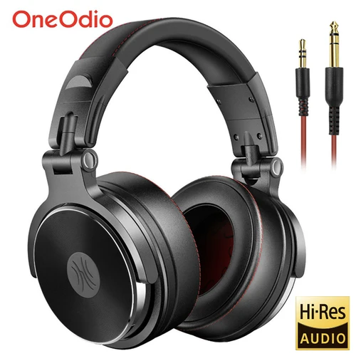 Oneodio Studio Pro DJ auriculares sobre la oreja 50mm conductores HIFI auriculares con cable Monitor profesional DJ auriculares con micrófono para teléfono