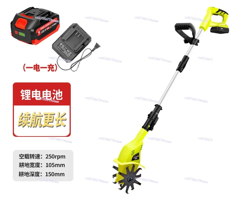 Handheld lithium battery micro-tiller, scarifier, agricultural tiller, small household electric hoe rotary tiller