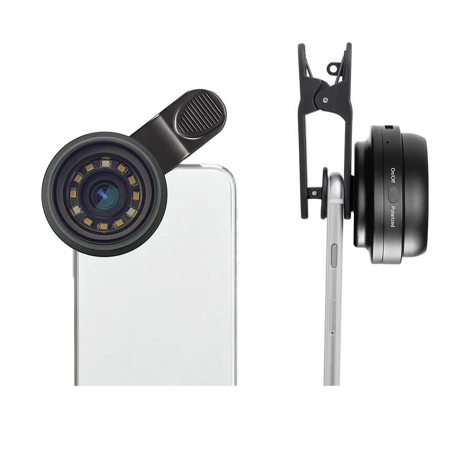 Dermatoscopio óptico polarizado con lupa de piel 10X para teléfono inteligente DE-400 dermoscopia redonda de bolsillo para uso doméstico