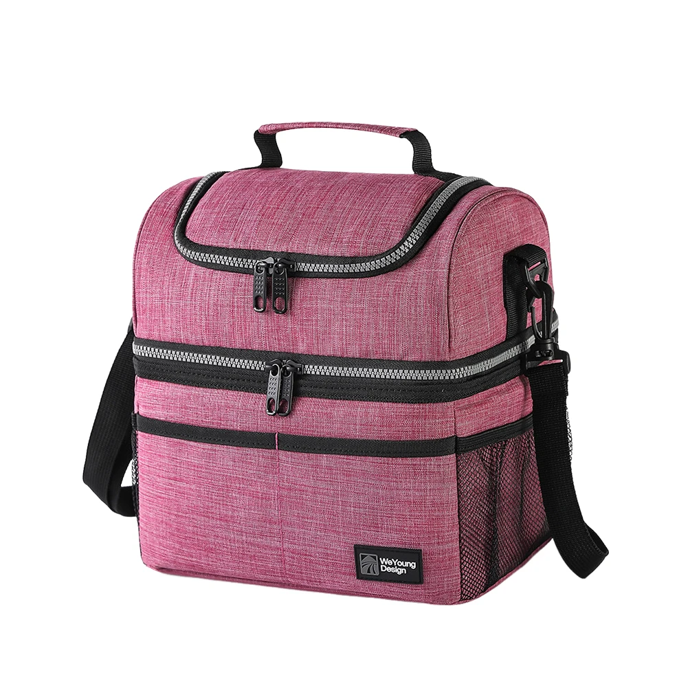 

Термосумка для обедов с двумя отделениями, портативная, для работы, кемпинга, походов, пляжа, пикника