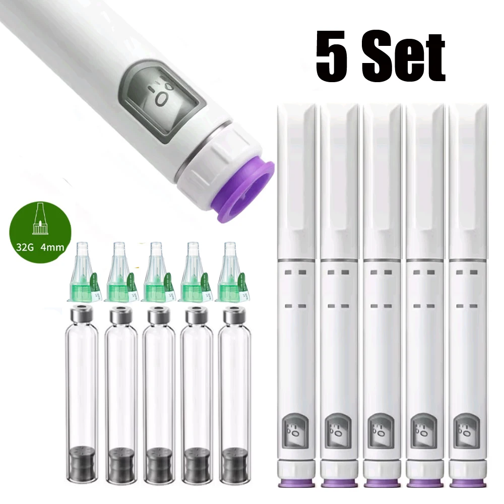 Wegwerp steriele injectiepen Insuline-injectiepen Verstelbare groeihormonedosering 60U met 3ml cartridges & 32G 4mm penpunt