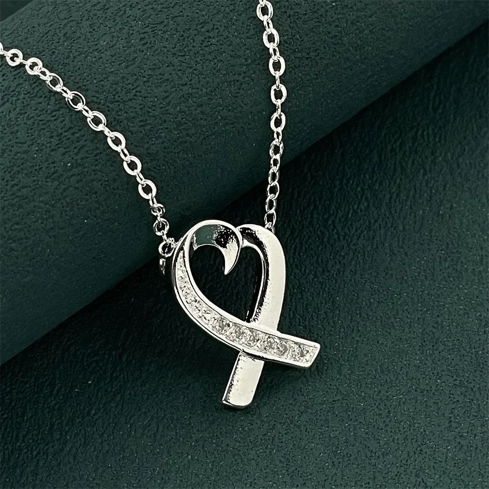 

Изысканные ювелирные изделия из серебра 925 пробы, маленькое ожерелье с подвеской в виде сердца из морских водорослей и бриллиантов, подходит для повседневного ношения или подарка.