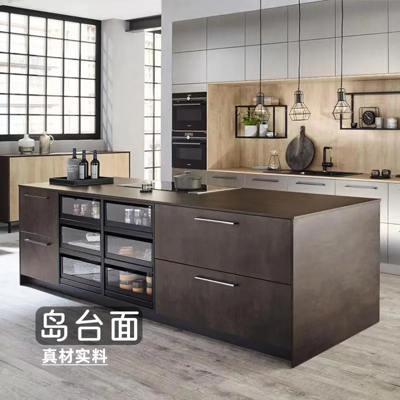 

Thickened 304 stainless steel cabinet countertop kitchen sink integrated 5mm solid scratch-proof countertop