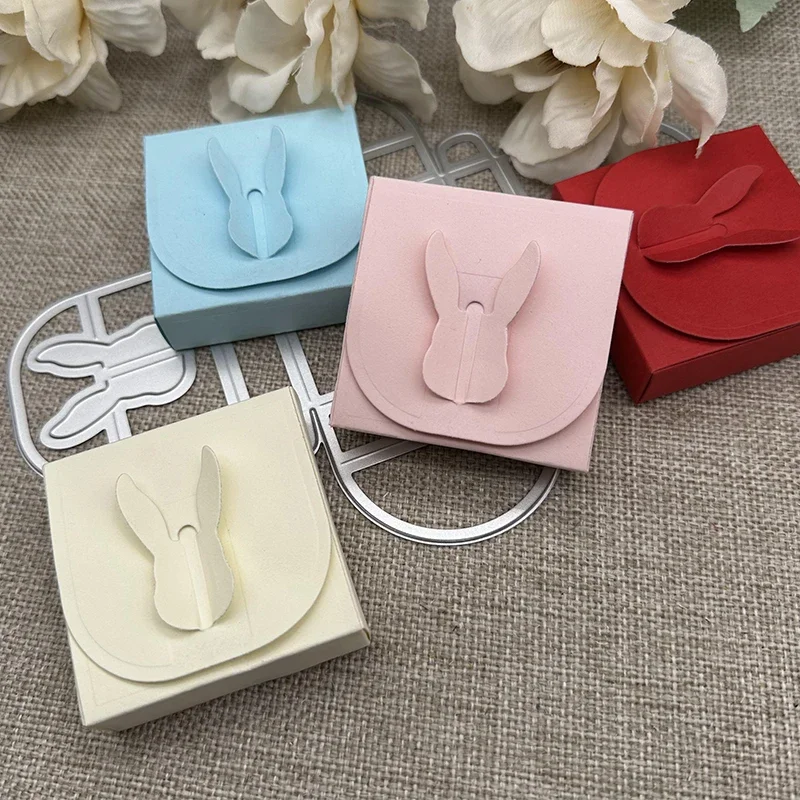 أرنب عيد الفصح هدية صندوق قطع معدنية يموت الإستنسل DIY بها بنفسك سكرابوكينغ الزخرفية الحرفية يموت قطع قالب القالب #1