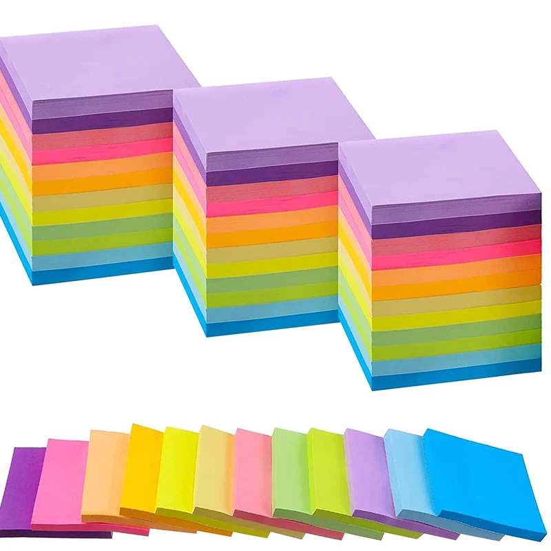 Kawaii Scratch Paper Sticky Notes, Artigos de papelaria, Acessórios de escritório, Notebooks Sticky Notes, 6-12Pcs