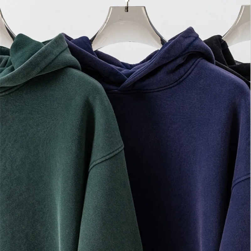 Luxury Design Men‘s Washed Hoodies Set Oversized Hooded Sweatshirt Wide Leg Pants Set Couple Outfit Vintage Streetwear Tracksuit - view 5