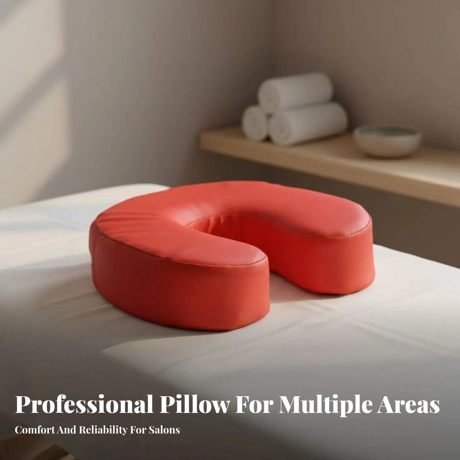 Professional Massage Table Headrest Pillow Ergonomic Face Cushion for Spa Salon Chiropractor with Non Slip Fastener