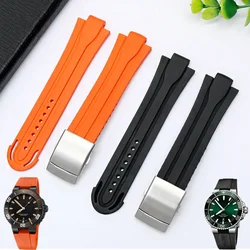 High Quality 24mm*12mm Lug End Rubber Waterproof Watchband For Men's Oris Wristband Silicone Band Stainless Steel Folding Clasp