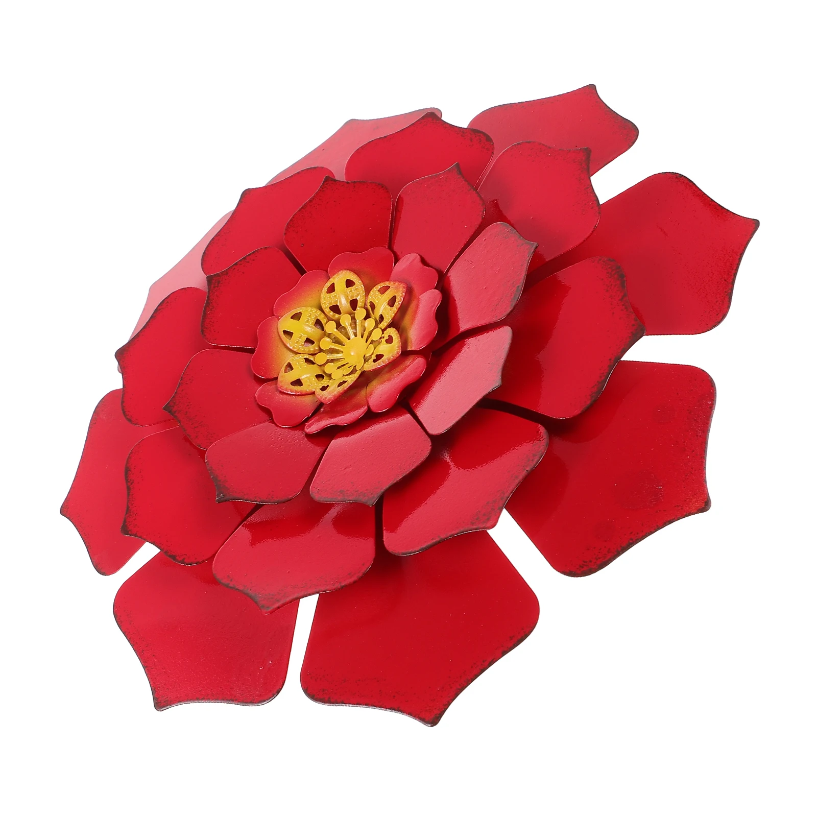 

Colorful Floral Wall Hanging Decor Red Flowers Iron Craft Home Bedroom Living Room Study Bar nament Delicate Pendants Mini
