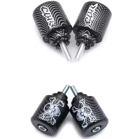 Motorcycle SKULL Bar Ends For Honda CB 559 919 CBR 600 1000 VFR 800 VTR RC51 Gold Wing GL 1800 CARBON