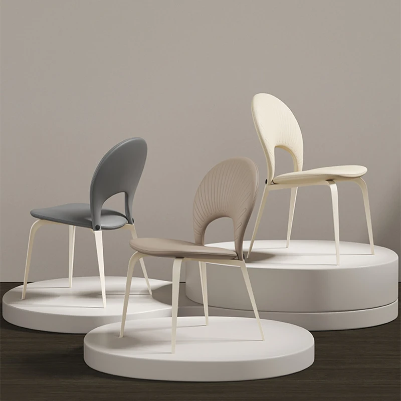 

Leather Nordic Dining Chair Modern Designer Bar Stools Luxury Designer Chair Nordic Kitchen Sandalye Home Salon Furniture