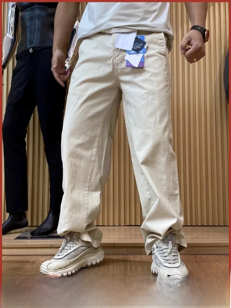 

Men's Casual Pants Straight Leg Wide Leg Cotton Comfortable Breathable mat Design Small Spiral Knife Design Texture