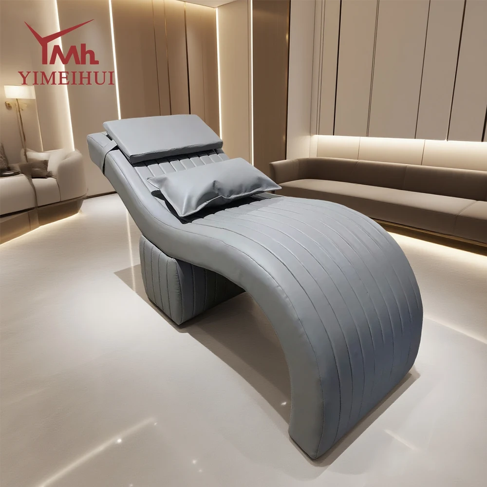 Cama de pestañas curvada, extensión de pestañas, reclinable, espuma, salón de belleza, camilla de diseño, cómodas sillas de tratamiento para levantamiento de pestañas