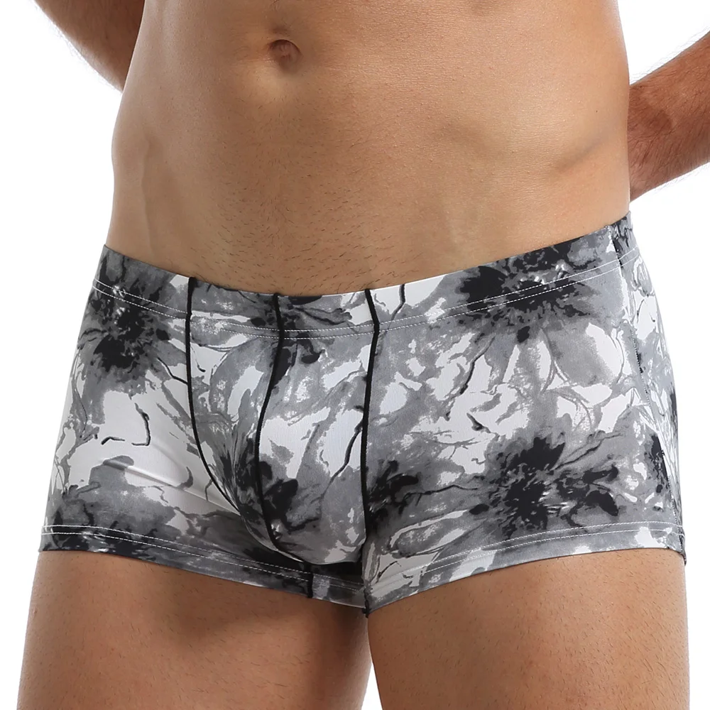 

Men's Ice Silk Underwear Cool Comfortable Four Cornered Boxer Shorts mid Rise Breathable Youth Fashionable Underpants