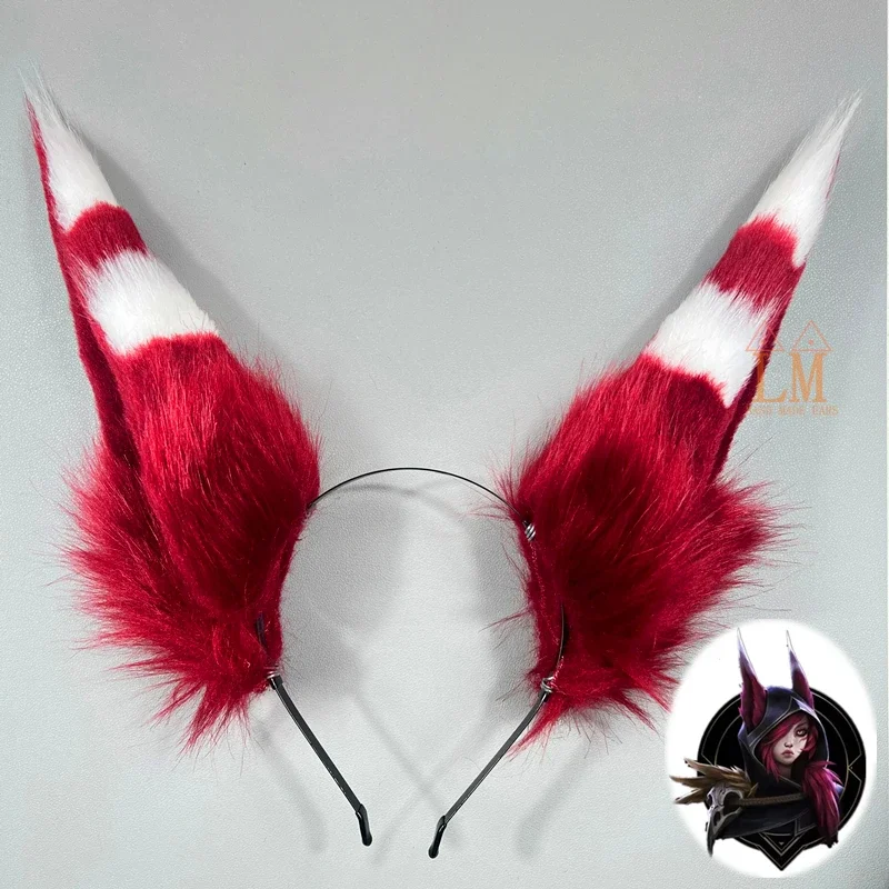 New Custom for Xayah the Rebel Original Skin Cosplay Ears LOL Fox Wolf Bird Ears Headwear Cosplay Hand Made Lovely Hollaween view 3