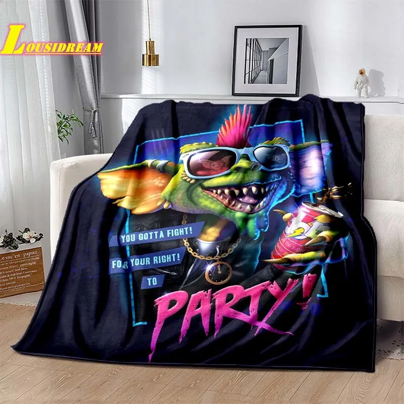 Cartoon printed G-Gremlin-S blanket warm, soft and comfortable flannel blanket sofa bed sheet home travel quilt birthday gift