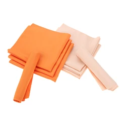 6pcs Cloth Napkins Square Pure Color Polyester Orange/Champagne 48*48cm Dinner Table Decor Wedding Party Restaurant Banquet