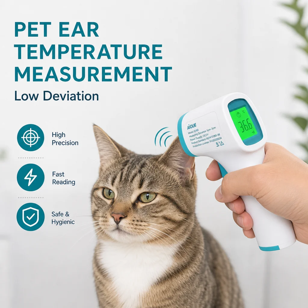 AiQUE Recharge Digital Pet Thermometer Fast Accurate Reading Electronic Temperature Meter For Dog Cat Rabbit Veterinary Use