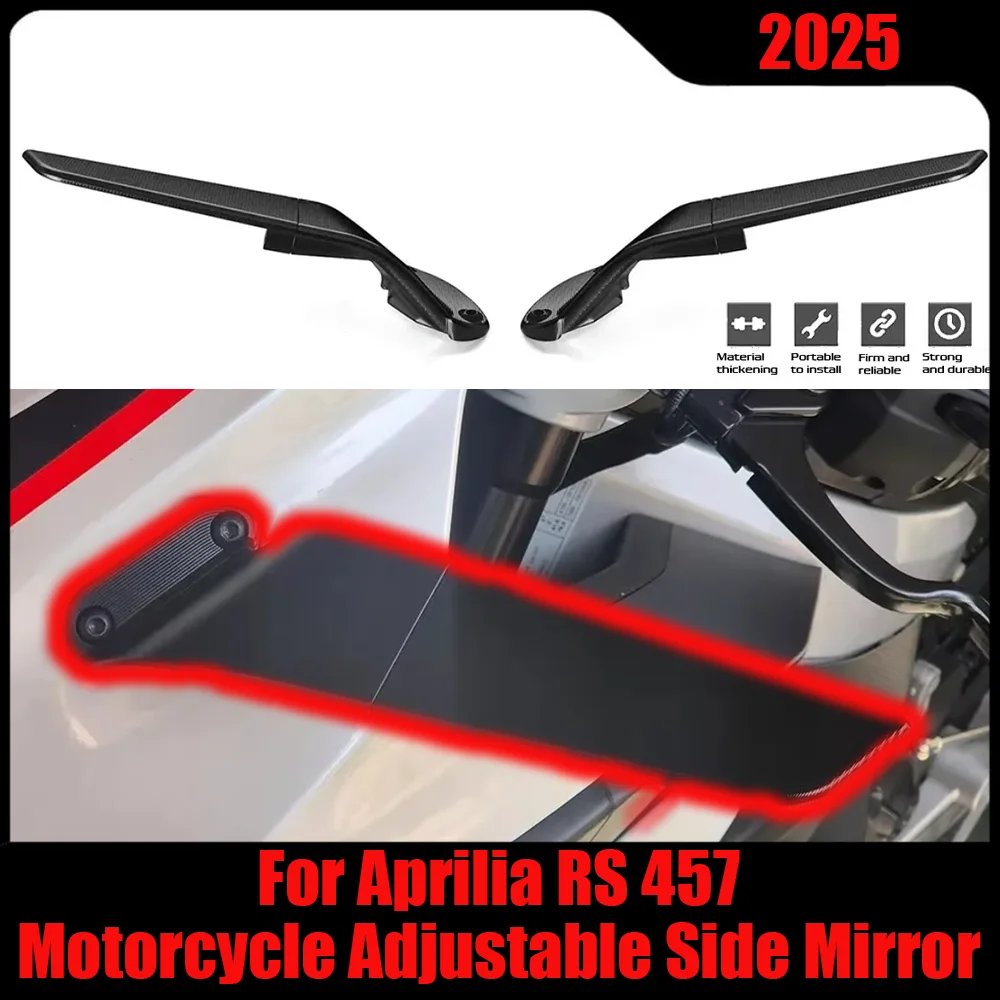 

For Aprilia RS 457 Motorcycle Stealth Mirrors RS457 2025 CNC Adjustable Side Mirror for APRILIA 457RS 457 RS Fixed Wing
