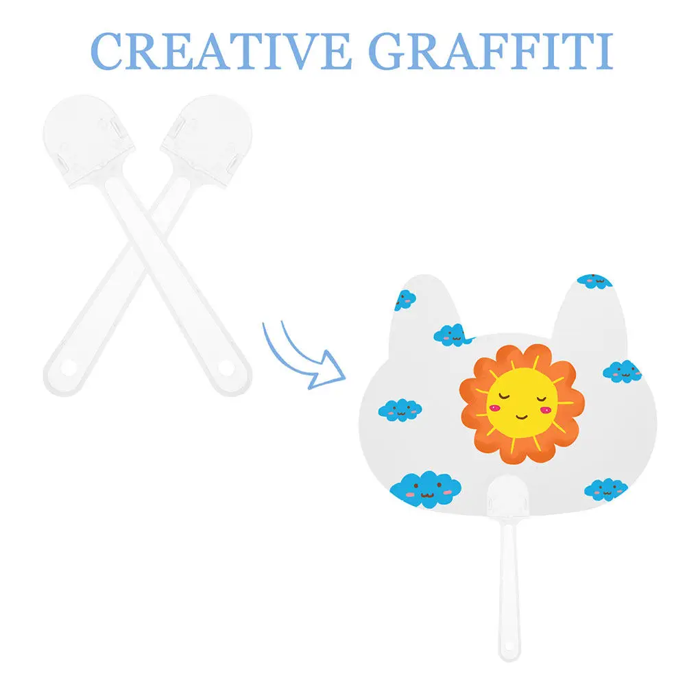 40 Stück Lüftergriffe, runde Mini-Kunststoffstäbe für DIY handgefertigte Lüfter, Bastelkurse, interaktive Eltern-Kind-Projekte, Lüfter