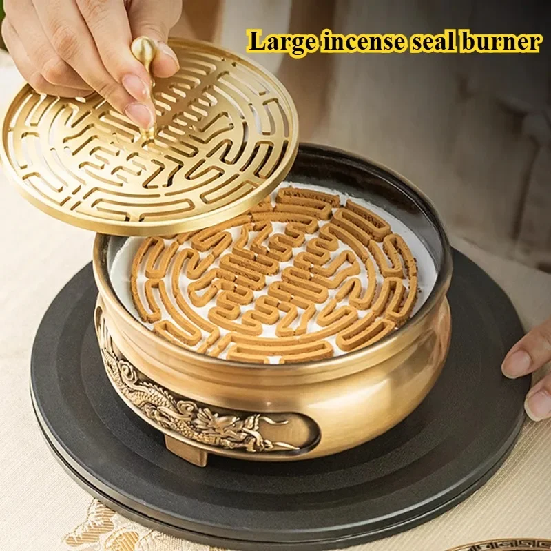 

12cm Three-legged Incense Burner Turntable Set Indoor/office/Tea Room Decoration /play Seal Incense Soothing Aromatherapy Stove