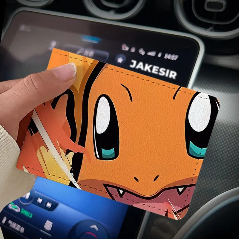 Pokemon Pikachu Driver\'s License Holders Cartoon Gengar ID Card Holders Kawaii Psyduck Credit Card Case PU 4 Card Slot Cover