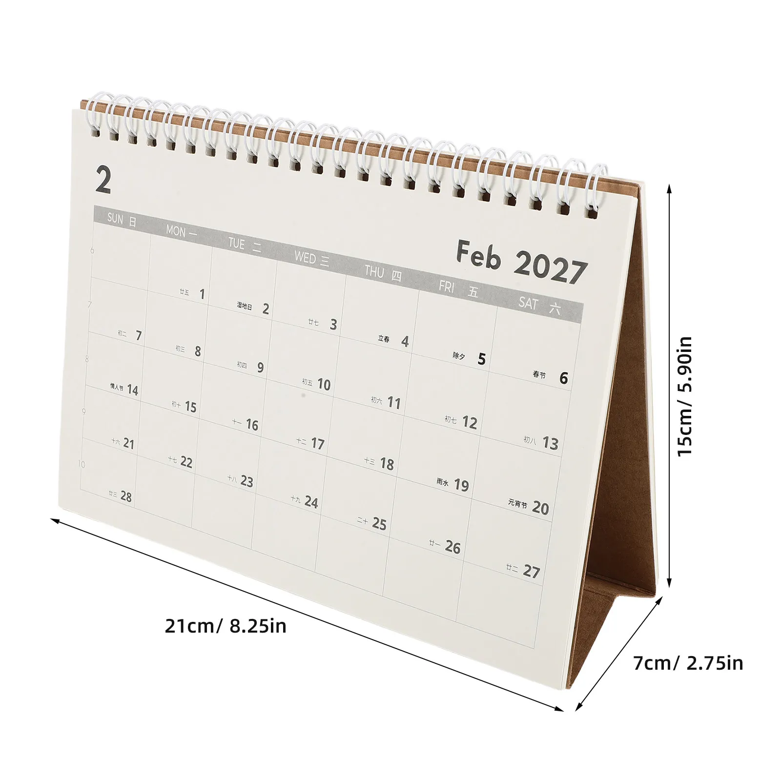 2027 Calendar For Tabletop Desk With Note Space Planner Stand Section That Stands Up Metal Dated Calendars Work