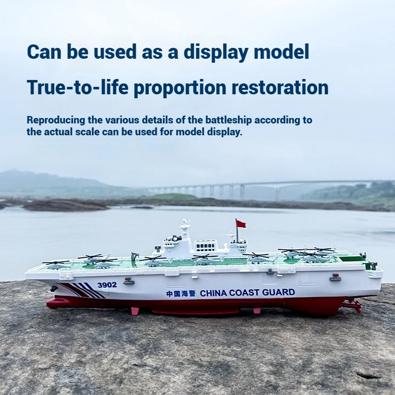 New Remote-Controlled RC Coast Guard Attack Ship Simulation Military Model Children'S Submersible Toy Electric Boat Gifts