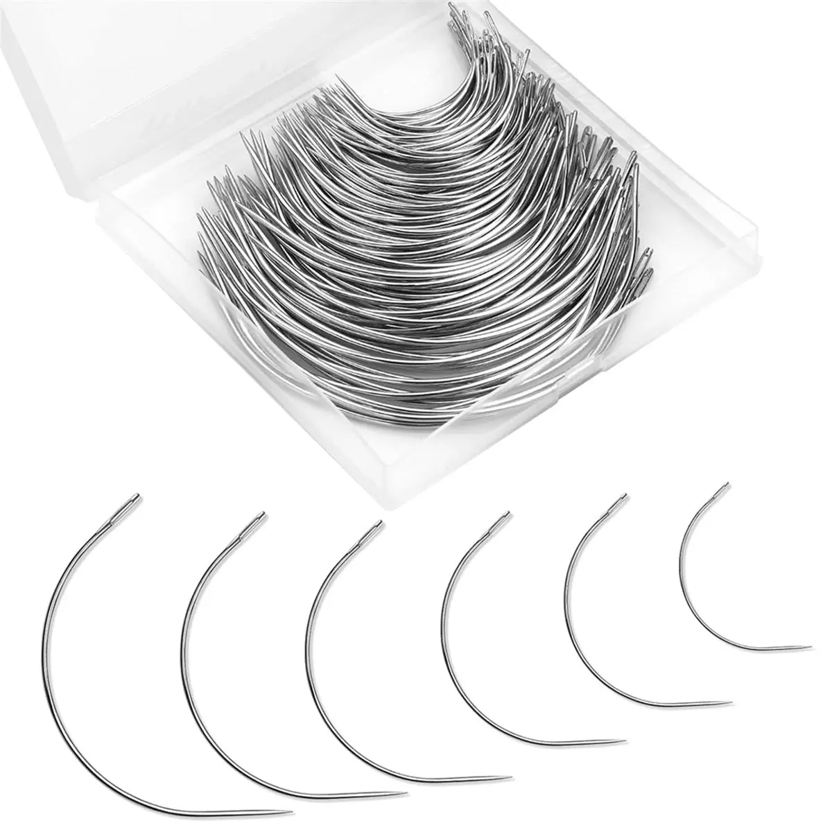 Best sales 2026 120 Pcs Leather Needles Curved Sewing Needles Weaving Needle Set for Carpet Leather Canvas Repair