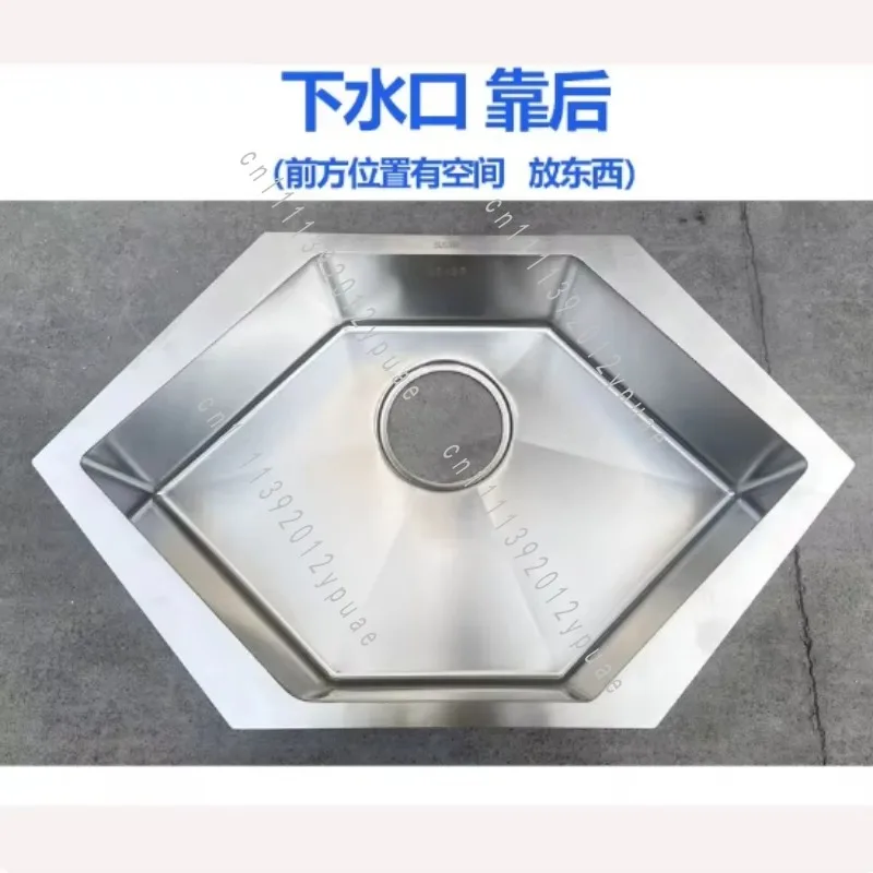 Handmade Thickened 304 Stainless Steel Corner Sink, Special Shape Single Bowl, Kitchen Washing Basin for Vegetable Cleaning Work