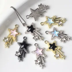 10Pcs Cute Shooting Star Shape Pendant Handmade DIY Bracelet Jewelry Necklace Chain For Women Birthday Party Gift Accessories