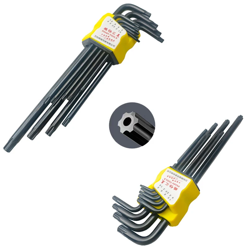 

"9PCS Industrial Grade Hex Key Set - T-Shaped Torx Screwdriver with Allen Wrench for Bike/Motorcycle/Machinery Repair Tools"