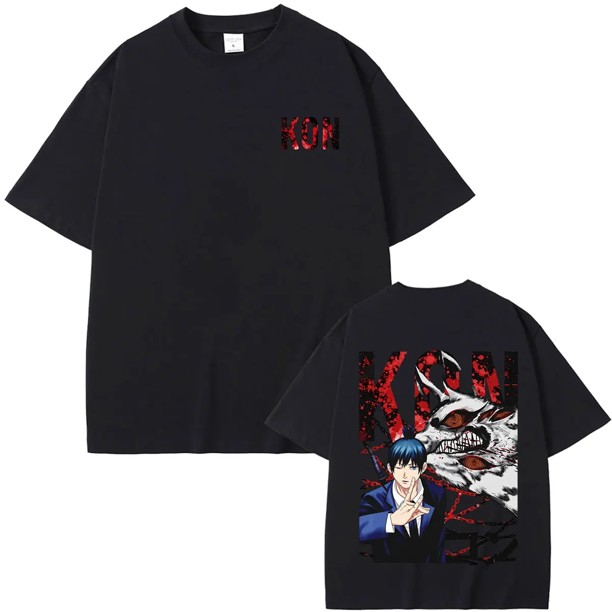 Anime Chainsaw Man Graphic T-shirt Hayakawa Aki Summon Kon Fox Devil Print T Shirts Men Women Manga Vintage Oversized Streetwear