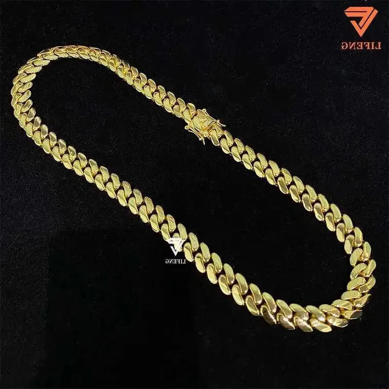 

18k Gold Plated Cuban Chains Plain Necklace 14MM Custom Rapper Men Hip Hop Cuban Link Chain
