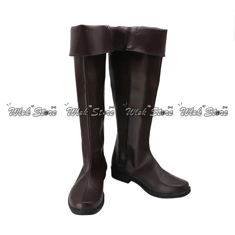 Dd54Anime Hellsing Alucard Cosplay botas marrones oscuras hechas a medida zapatos de cuero para hombres y mujeres accesorio de juego de rol de Halloween