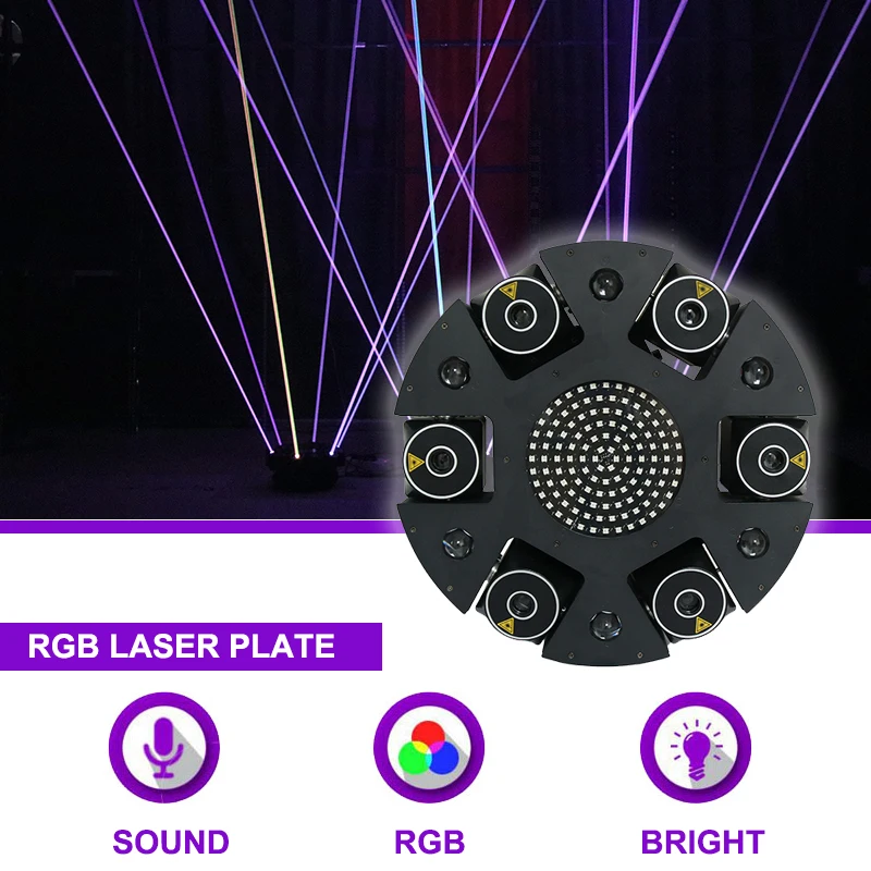 Sunart RGB Laser Plate 500MW/2W Moving Head Stage Effect Lighting For DJ Disco Events Shows Night Club Concerts DMX Fixture