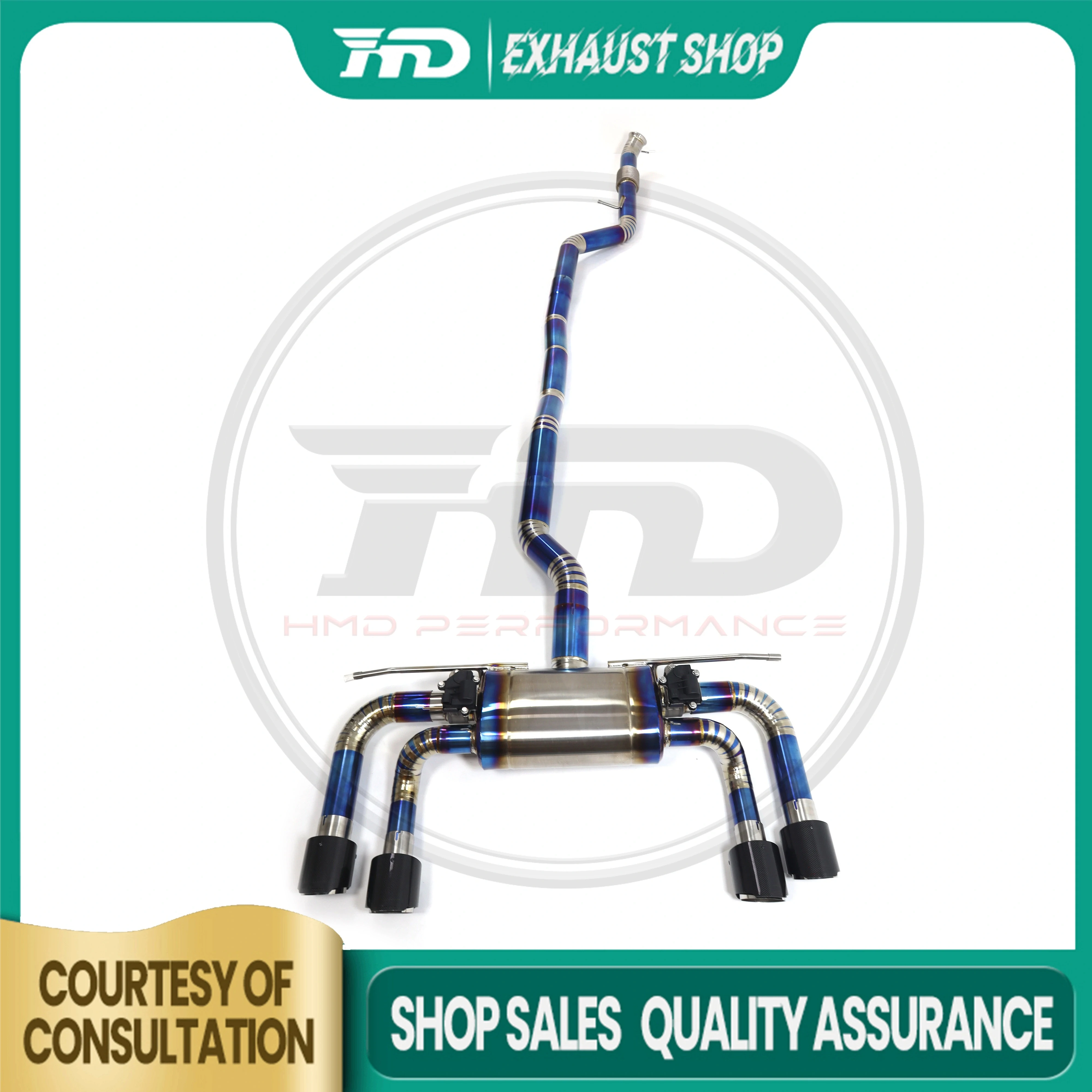 

Ti/SS304 Customizable Catback for BMW M2 F87 Exhaust Electronic Valve Muffler Tips Non-destructive Installation