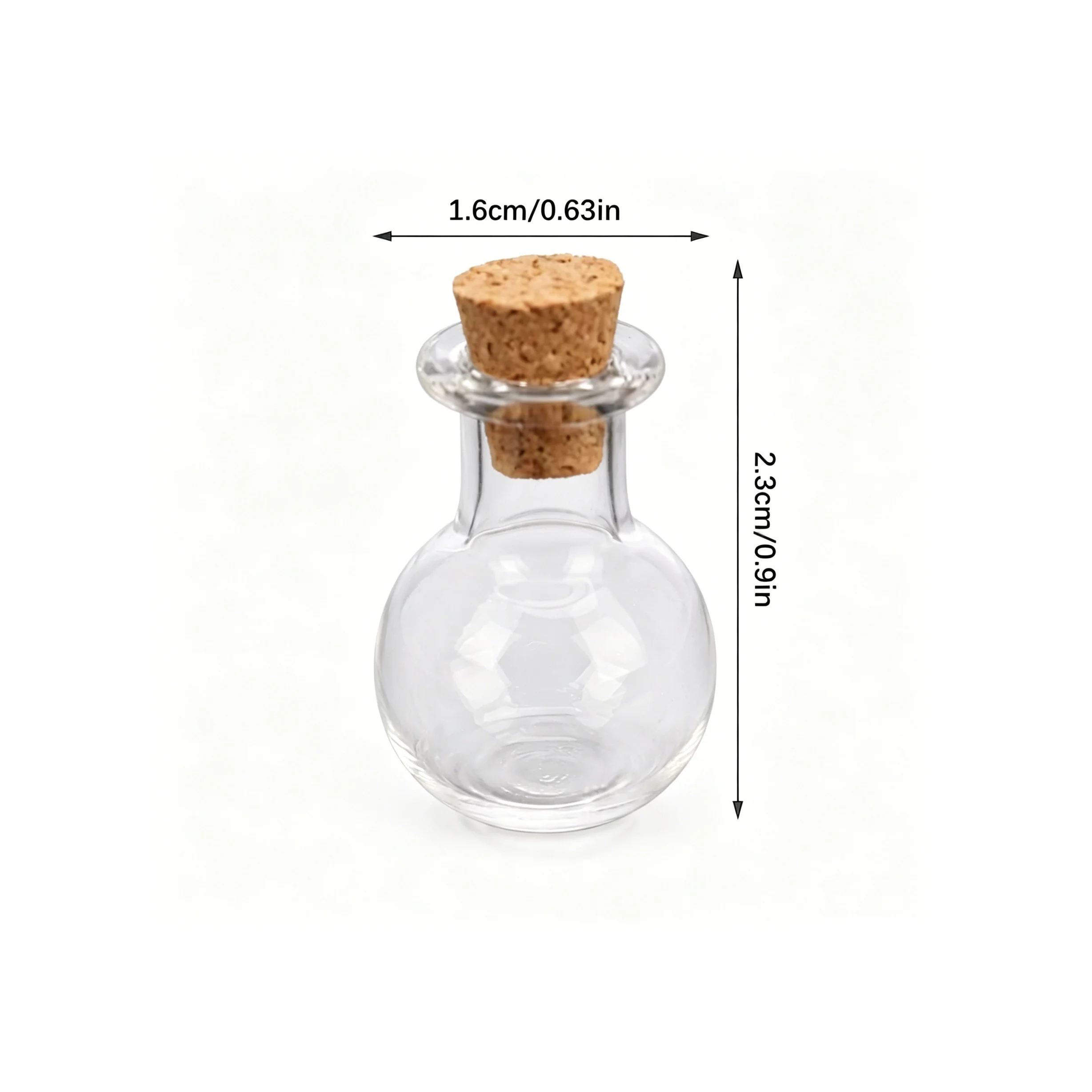 10 Stück kleine Glasflaschen, Miniatur-Fläschchen, Mini-Kork-Glasfläschchen für Hochzeiten – Detail 2