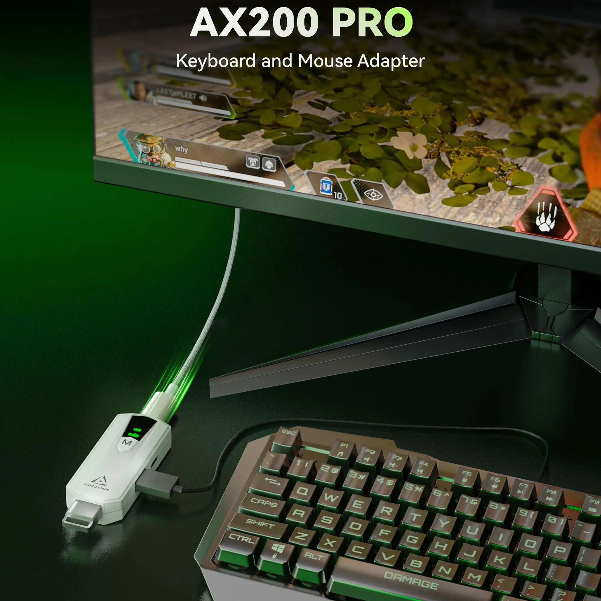 High-Performance Converter Suitable for Playing FPS, COD, R6, Compatible with PC&Nintendo Switch, Keyboard Mouse Adapter