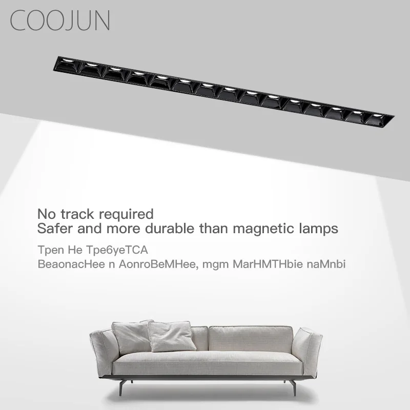 COOJUN Triac Dimmable LED 5W 10W 15W Rimless Recessed Spotlight Kits Simple Linear Ceiling Lamp Deep Anti-glare Modern Downlight