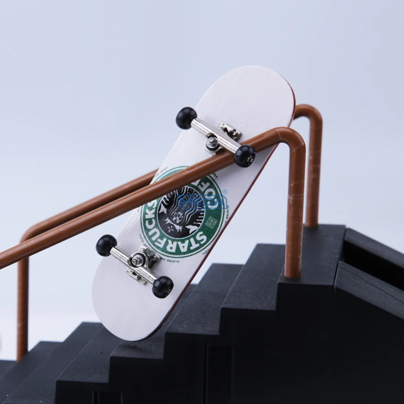 Wooden Finger Skateboards DIY Skate Park Tech Parts Deck Stunt Professional Skateboard Metal Bracket Bearing Wheel Tabletop Toys