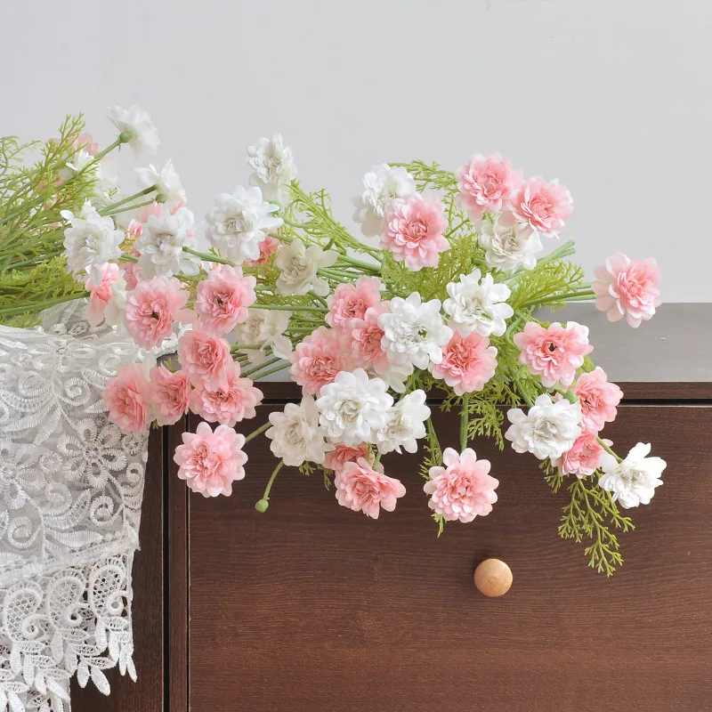 10 Stück/Set Künstliche 4-Köpfige Chrysanthemen-Seidenblumen Hochzeitsdekoration Wegweiser Künstliche Lotusblumen Heimdekoration Party-Blumendekoration – Detail 1