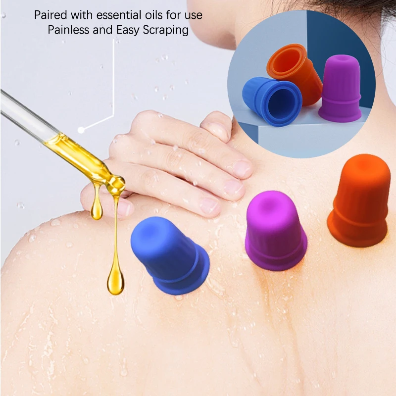 Silicone natural raspando cupping para crianças e adultos, ferramenta de beleza anti-envelhecimento, cuidados faciais, corpo, pescoço, olho, massagem, 1pc