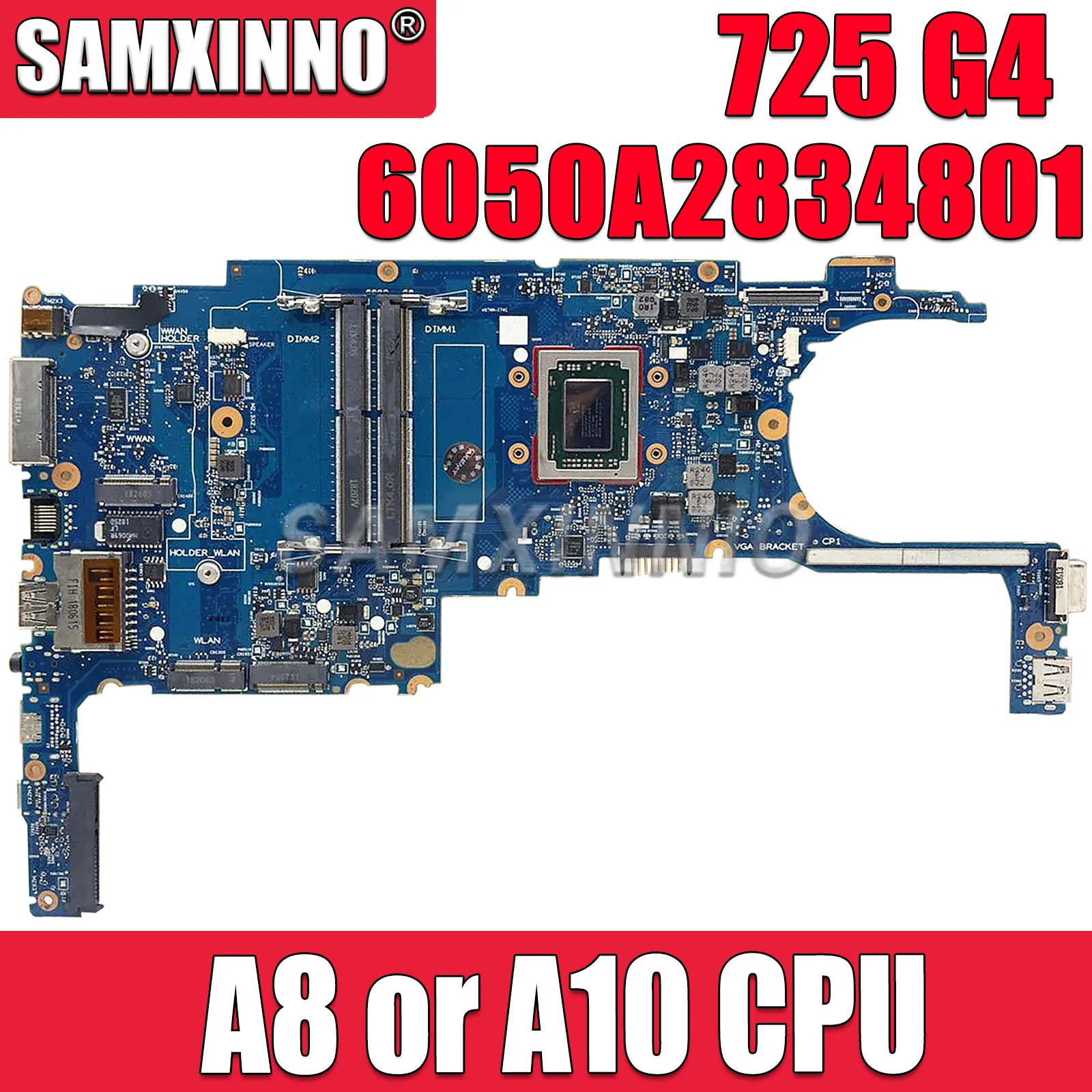 

For HP EliteBook 725 G4 Laptop Motherboard 6050A2834801 Mainboard with A8 or A10 CPU DDR4 911737-601 911739-601 Fully Work Teste