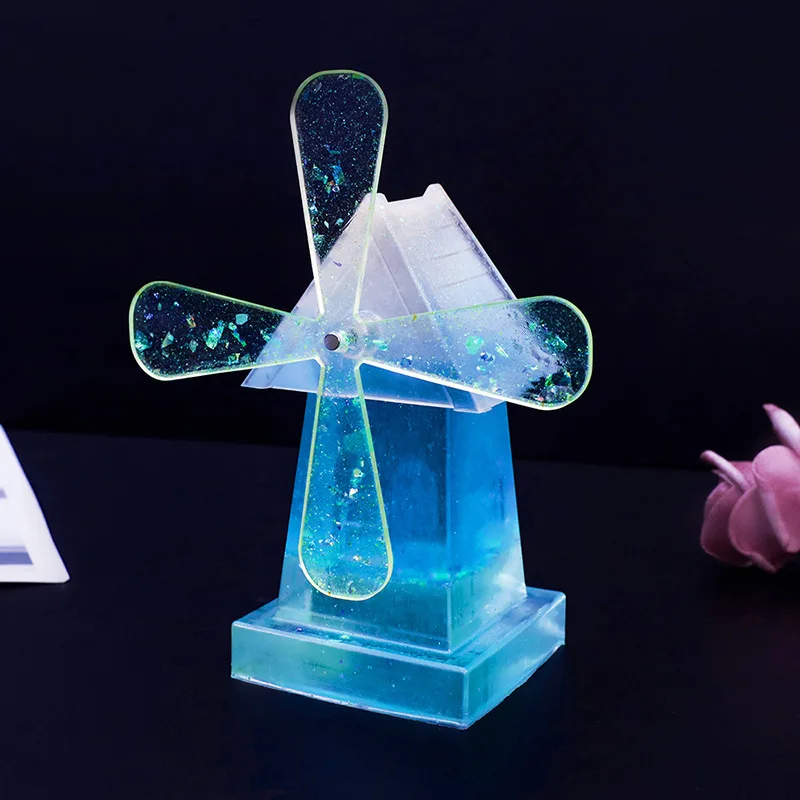 DIY Crystal Epoxy Rotating Windmill Mold Cross-Border Amazon Jewelry Display Candle Silicone Mold